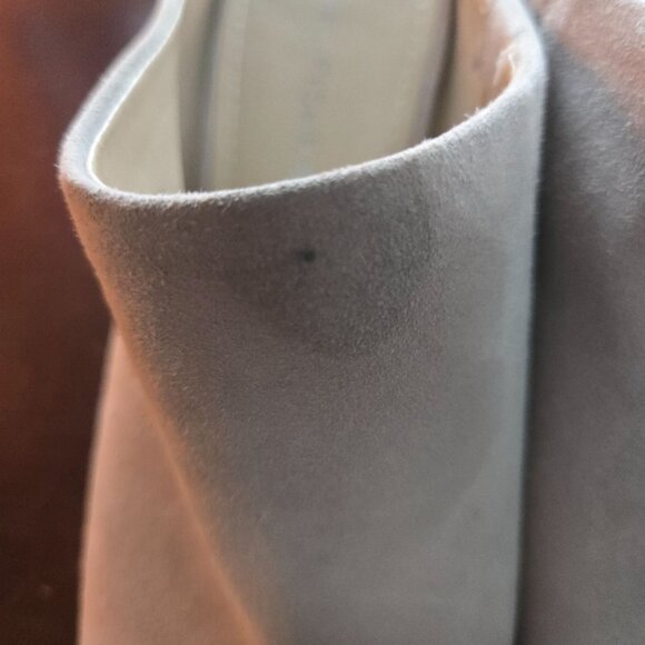 Marc Fisher Ragni Gray Suede Block Heel Designer Mules Minimalist Size 6.5M - Picture 9 of 9